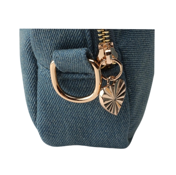 X Marissa Leigh 626  Light Blue Denim Crossbody Chest Fanny Pack HandBag - Picture 3 of 6